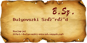 Bulyovszki Szórád névjegykártya